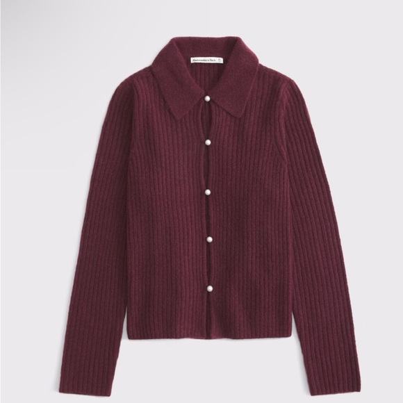 Abercrombie Pearl Button Collared Cardigan - Picture 1 of 7